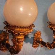 Pair of wall light  bronze "Torches / torches" early twentieth century