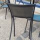 5 Bella folding chairs in steel and petrol blue leather by Maison Cattelan