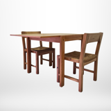 Compact tiny house pine dining set, Sweden 1960s