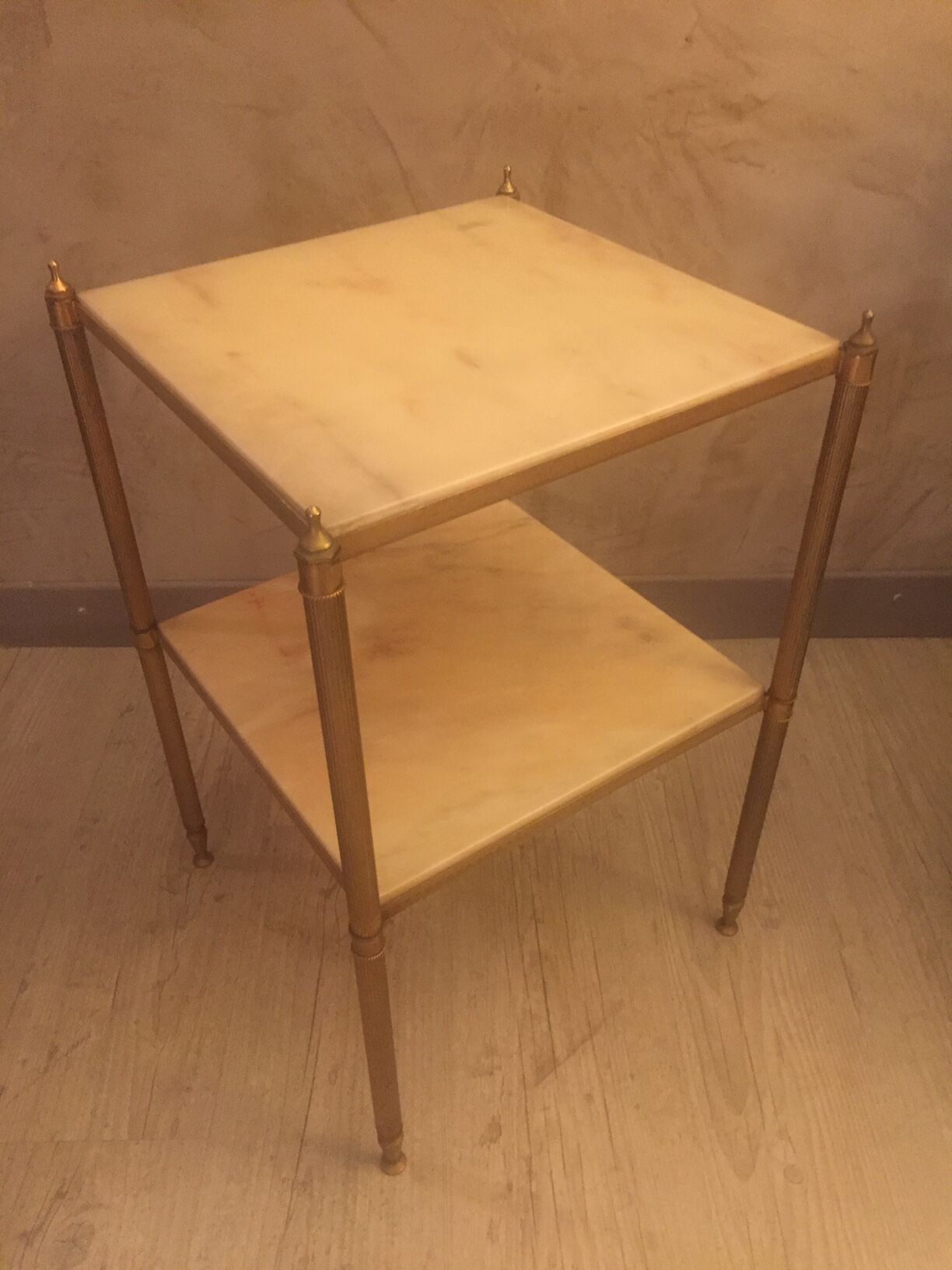 Marble and brass side table