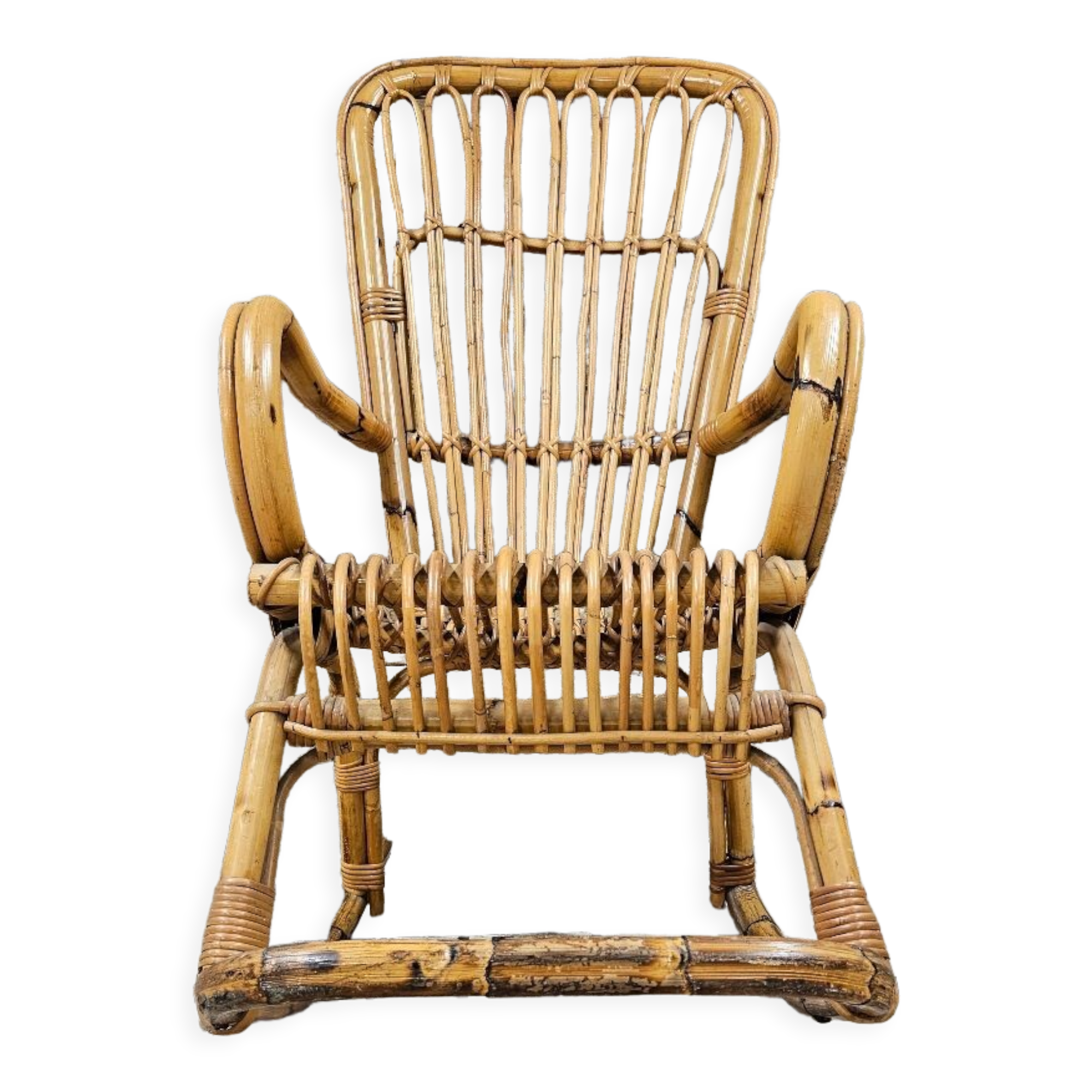 Rocking chair bambou 1950