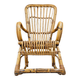Rocking chair bambou 1950