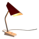 Table lamp with a red metal head, 1960, Germany