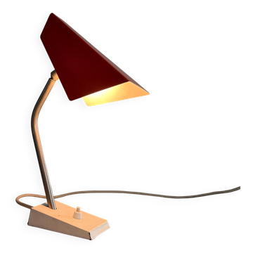 Lampe de table à tête métallique rouge, 1960, Allemagne