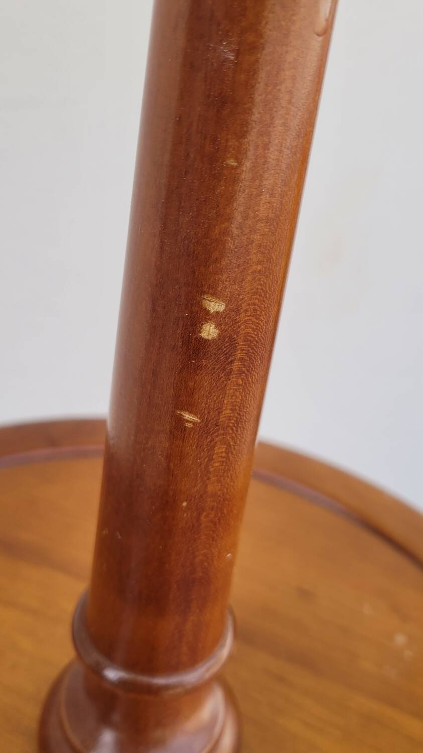 Tripod base psyché barber mirror in cherry wood with a system