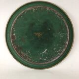 Round painted sheet metal tray