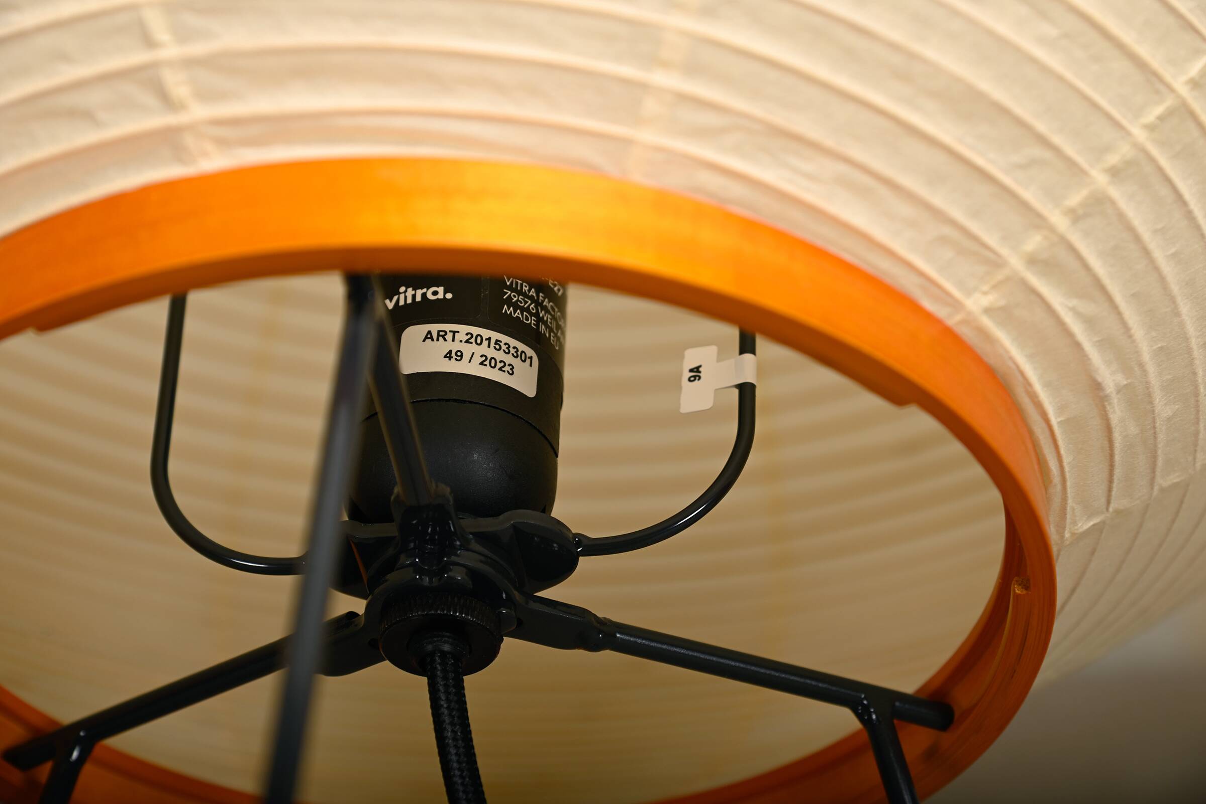 Isamu Noguchi Model 9A Akari Light Sculpture Handcrafted by Ozeki, Japan