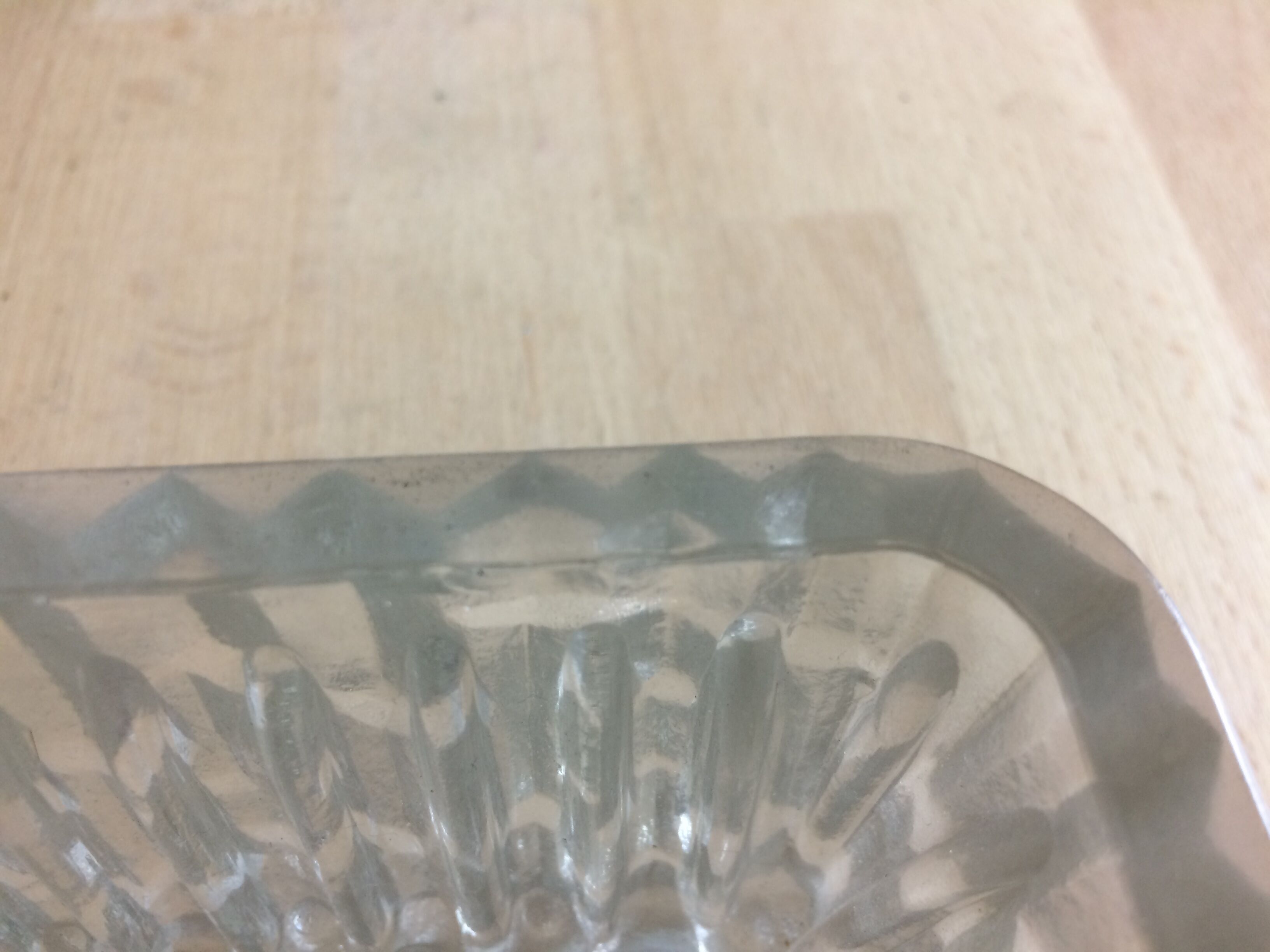 Square Holophane wall light in cut glass, 1960s.