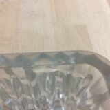 Holophane square wall lamp in chiseled glass, 60s