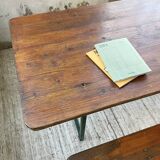Guinguette table and its 2 benches