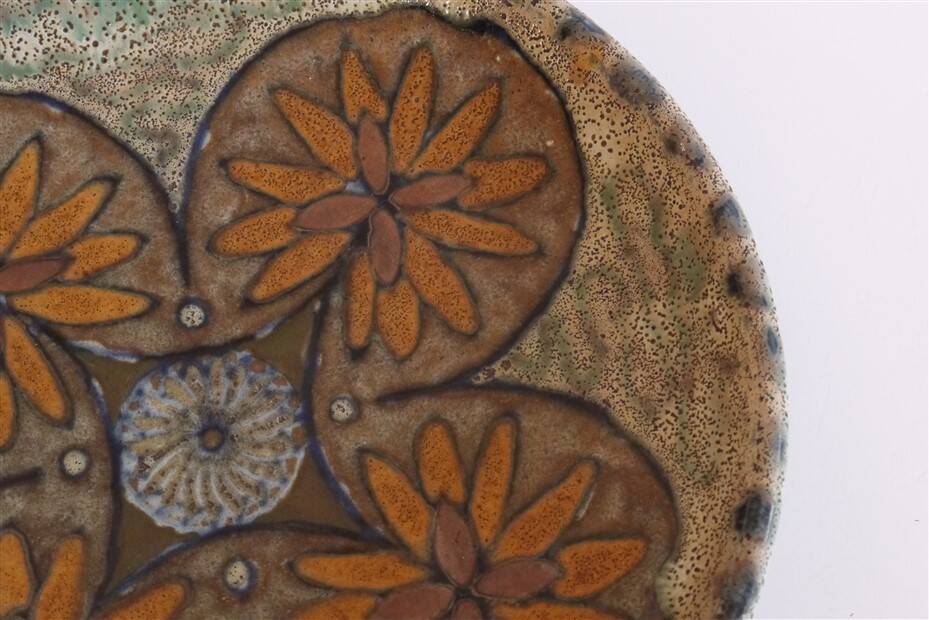 Art Nouveau ceramic plate by Henri Gandais 1930