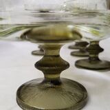 Ensemble de 6 tasses à dessert à pied vert par Venam Italie 1970