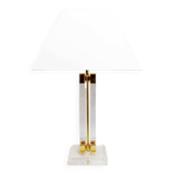 Plexiglas and brass lamp faschian design 1970