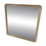 Square plastic mirror with rounded edges, cream, 1970s/80s.