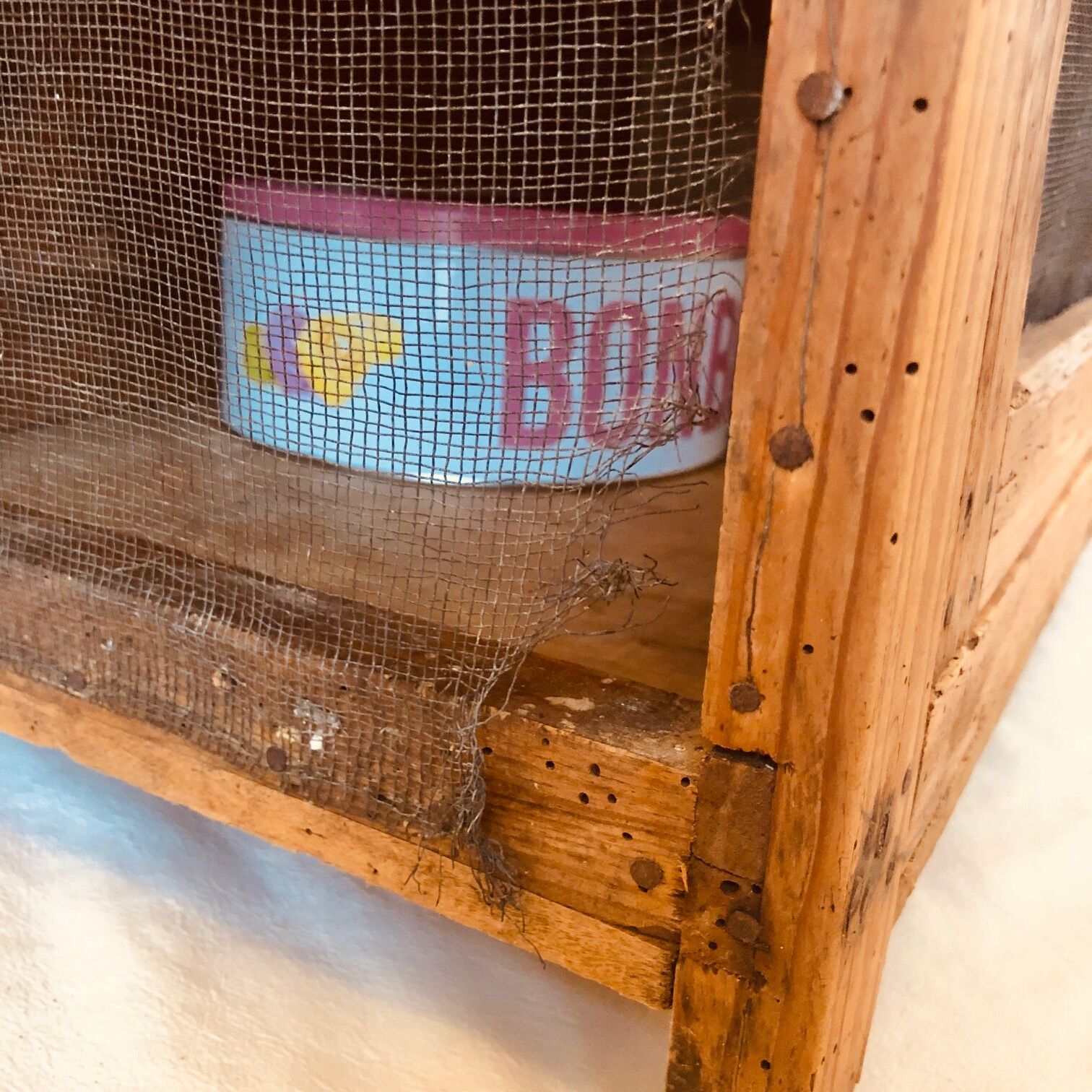 Old wooden eating guard