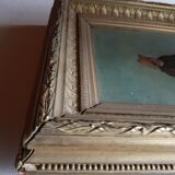 Ancient oil-on-wood painting 19th Century