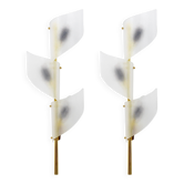 J.T. Kalmar Deux Paires de Grandes Appliques Murales Florales Auguri en Laiton, Autriche, Années 1950