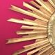 Mirror sun old gilded wood, 67 cm, middle XXth