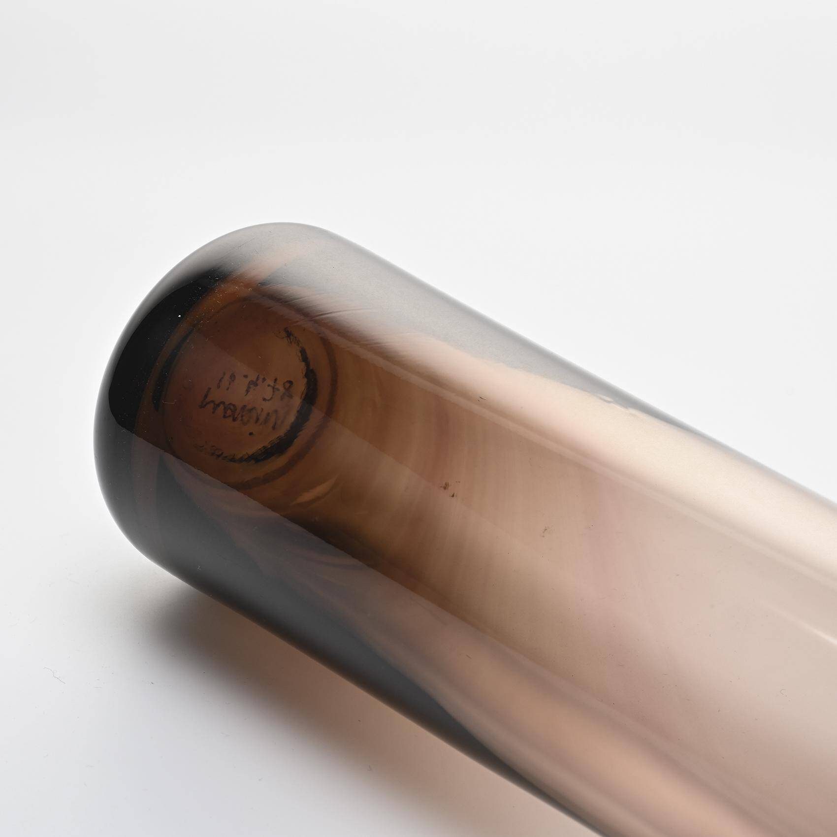 Claude Morin, blown glass roller vase, France 1975