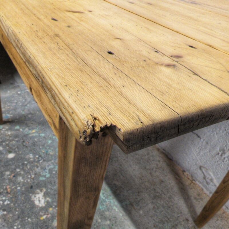 Light wood farmhouse table