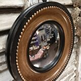 Miroir convexe cadre marron et noir
