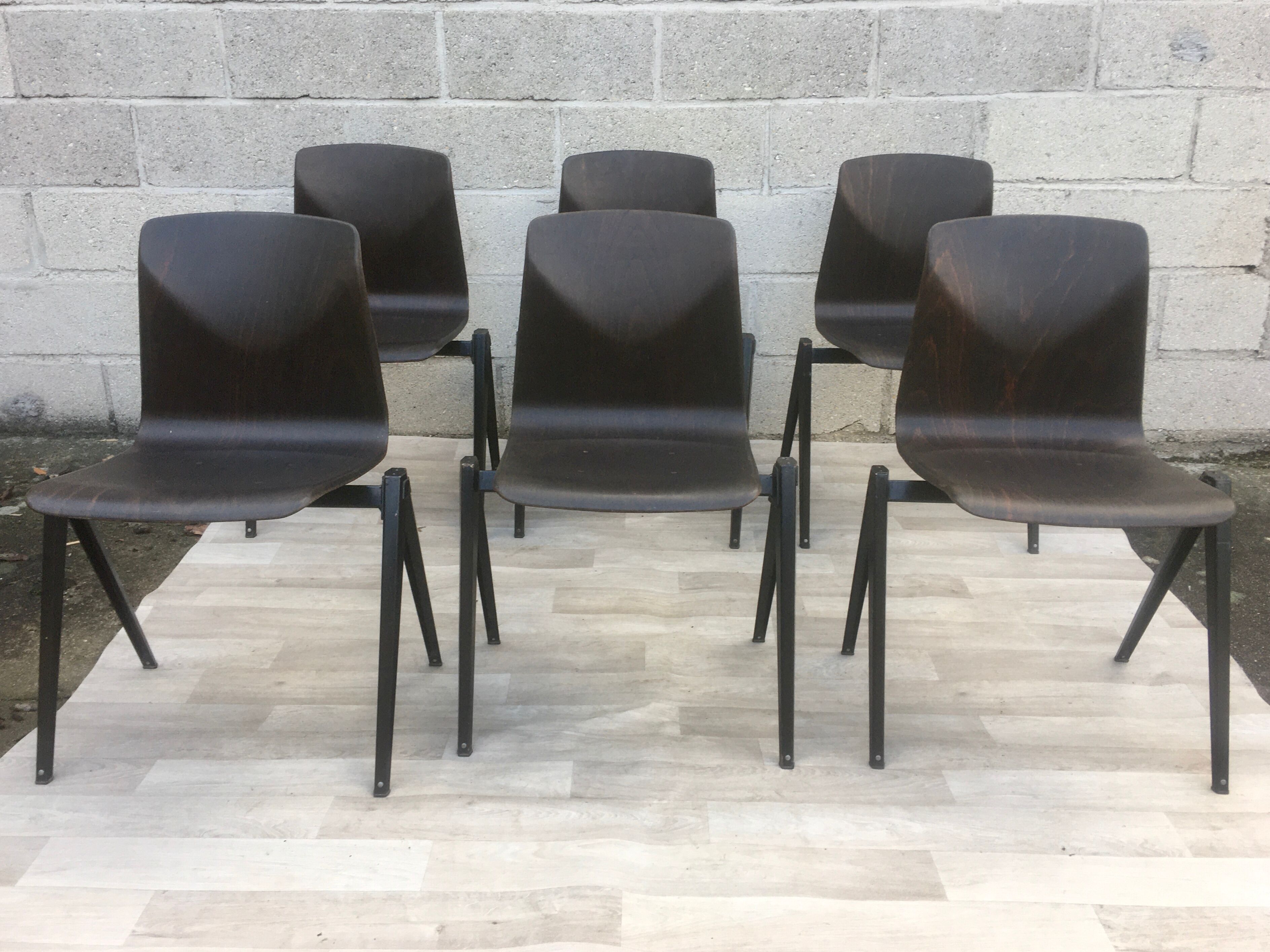 6 Industrial Chairs Galvanitas S22