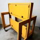 Rolling table / italian folding dessert by Ciatti in yellow laqué wood around 1970