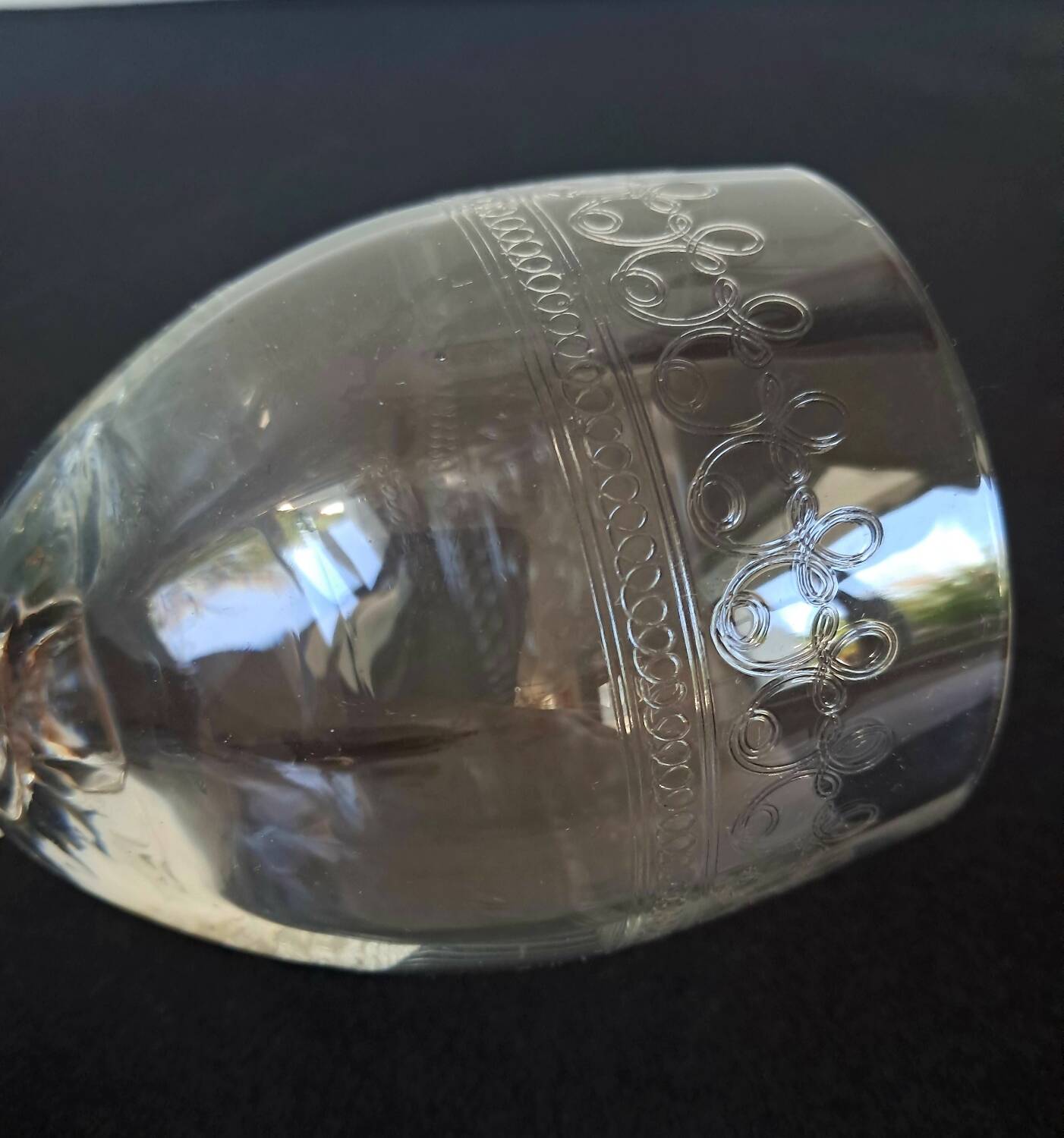 3 old guilloche glasses from the 20s