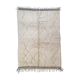 Tapis berbère marocain Beni Ouarain écru à motifs gravés 256x160cm