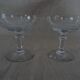 Pair of old champagne glasses crystal faceted louis Philippe