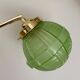 Vintage art deco globe wall light in green glass