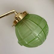 Vintage art deco globe wall light in green glass