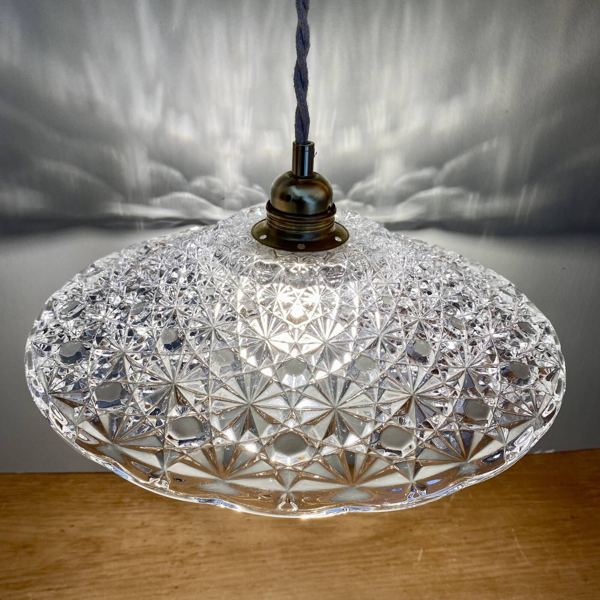 Vintage glass pendant light - tableware collection -