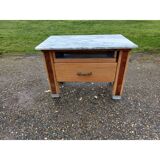 Wood and marble kitchen chopping board