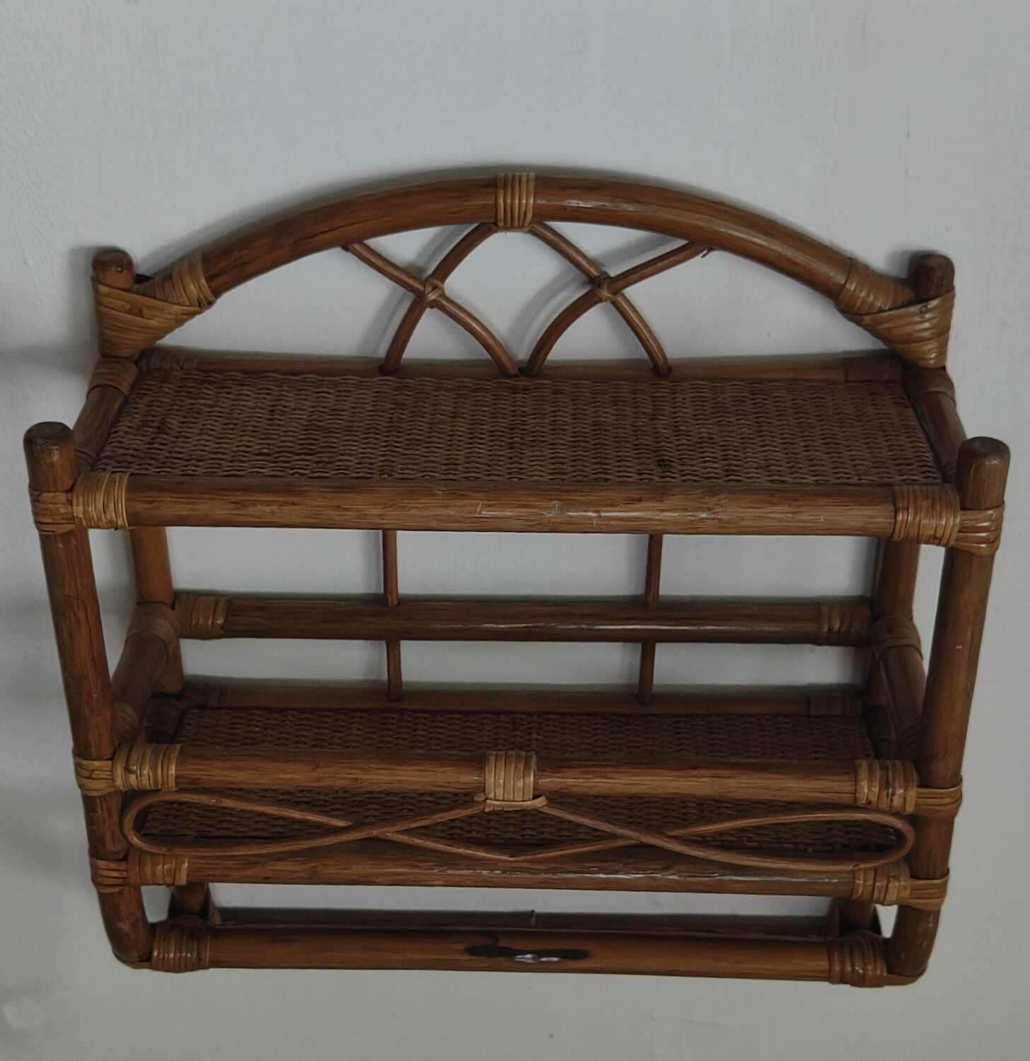 Vintage rattan shelf