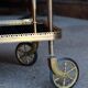 Serving trolley, vintage mini-bar in metal and smoked glass