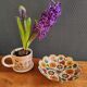 Vintage Enamelled Brass Fruit Bowl – Floral Centrepiece with Edge Fe
