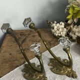 Bronze and glass coat hooks