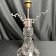 20th century crystal lamp with silver metal frame