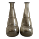 Pair of antique smoked glass vases carafes