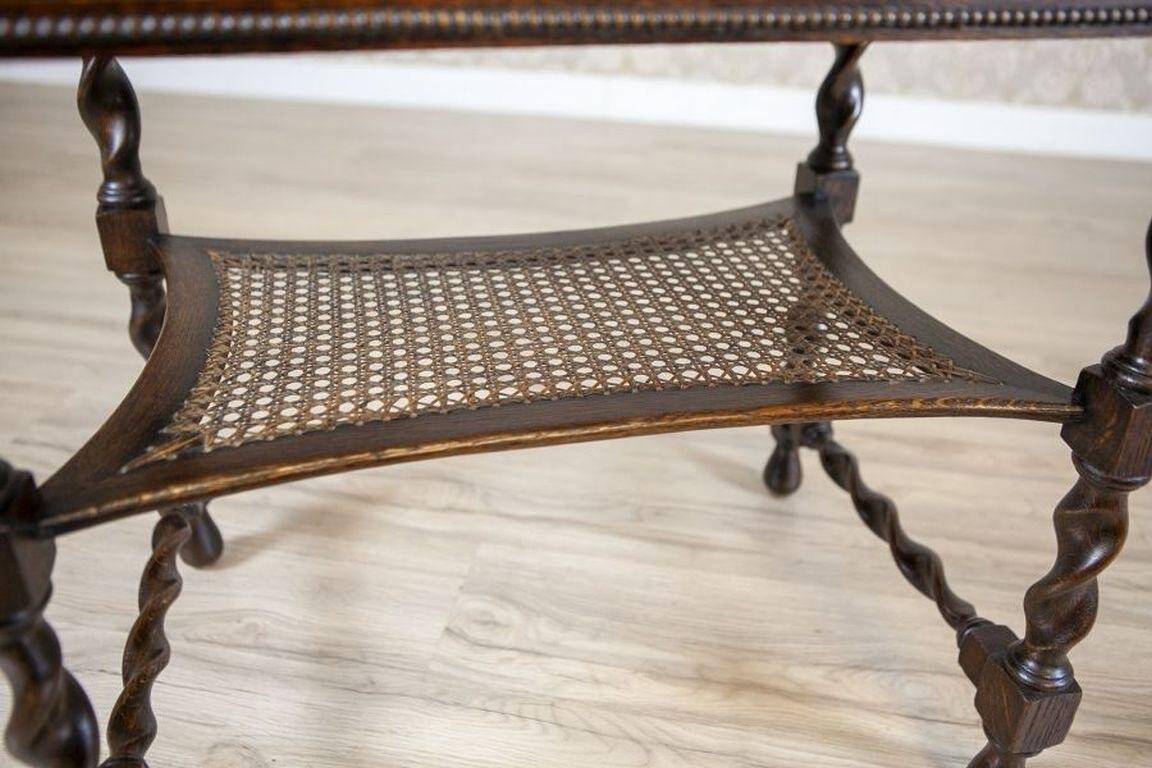 Oak Side Table in Dark Brown, 1930s