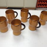 6 glazed terracotta mugs