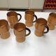 6 glazed terracotta mugs