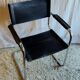 Bauhaus chair in chrome metal and leather - mid 20th century.
