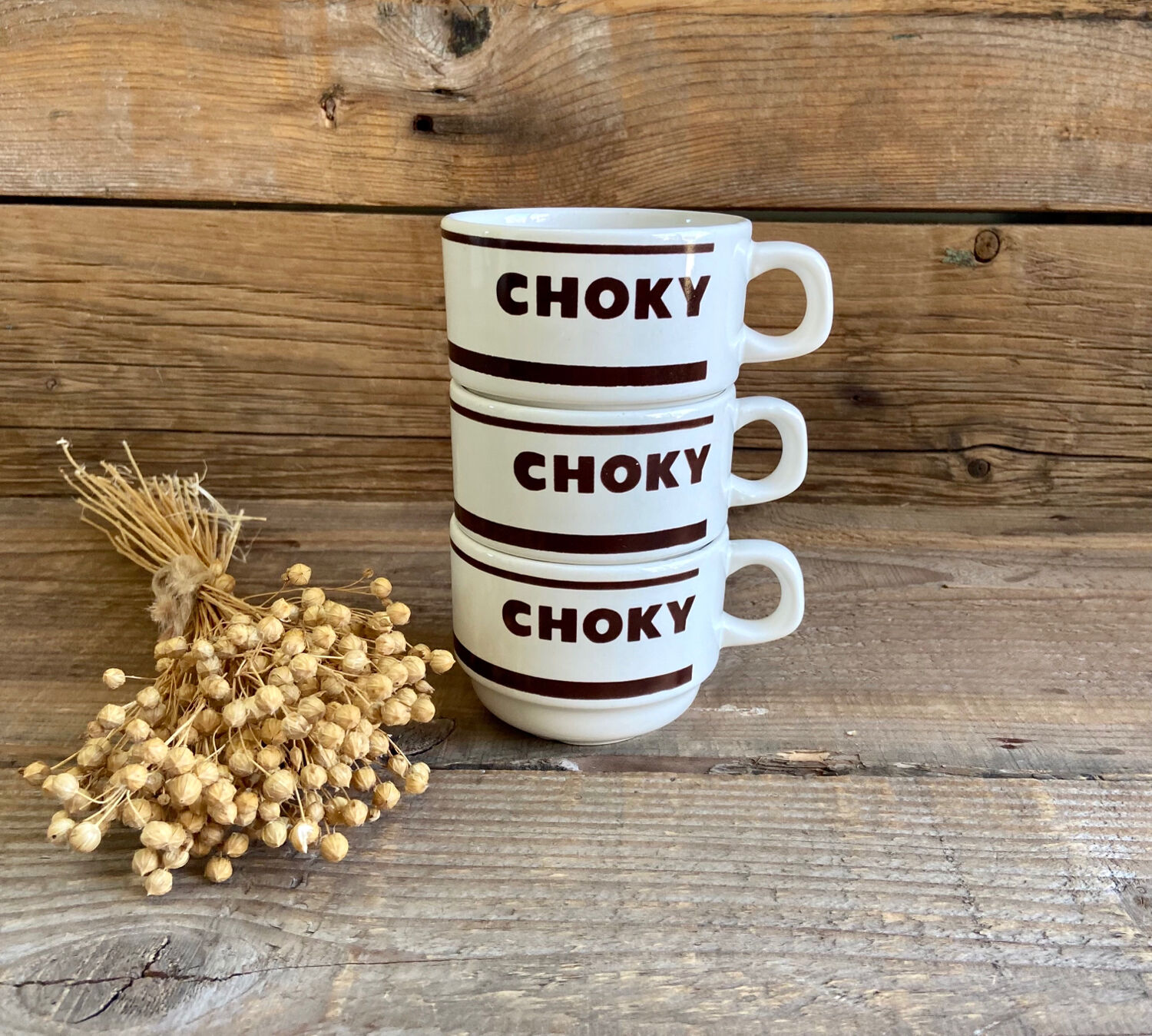 3 vintage choky cups