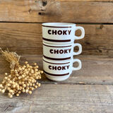 3 vintage choky cups
