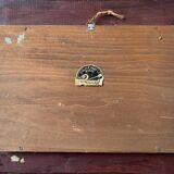 Painting hsp bas relief mountain snow chalet signed f. raugel circa 1950/60