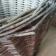 Woven wicker basket with handle