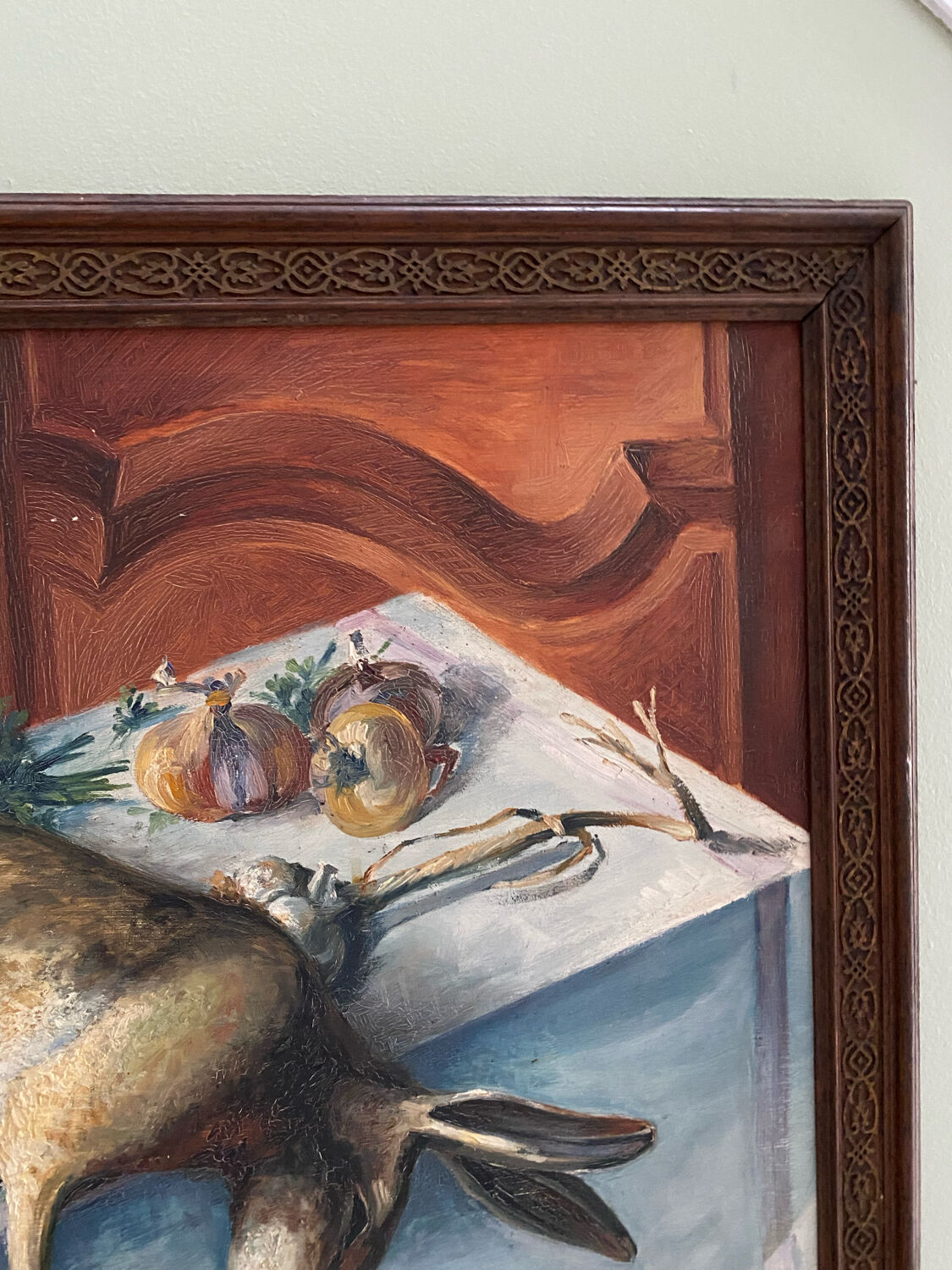 Huile sur toile still life hare