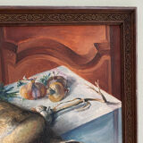 Huile sur toile still life hare